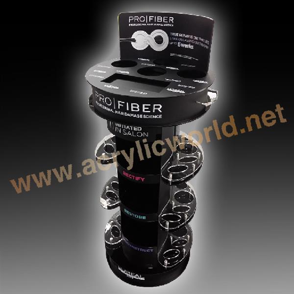 black acrylic cosmetic display shelf for sales